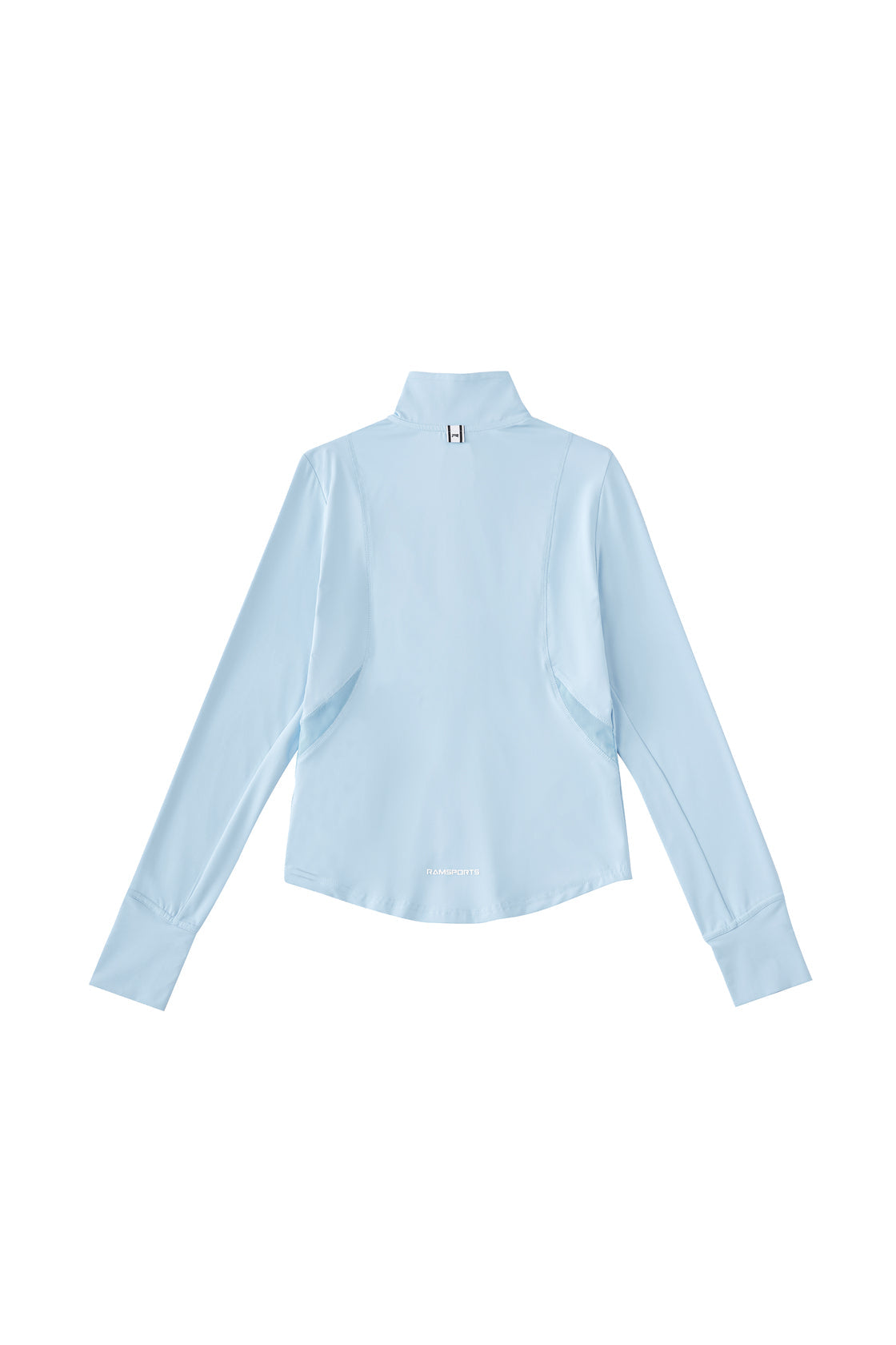back view of the blue Ramsports Court Sculpt Full-Zip Jacket on a white background