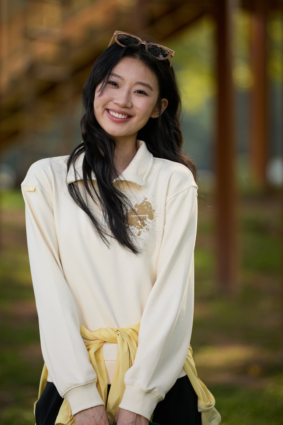 EcoSoft 女款半开拉链Logo卫衣